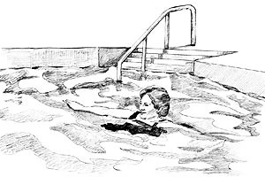 Mujer en piscina Mujer en piscina